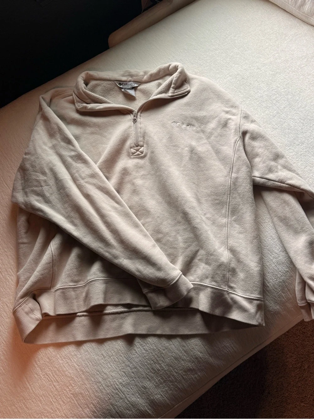 Columbia Cream Quarter-Zip Fleece Pullover